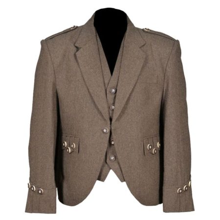 BROWN ARGYLE JACKET WITH VEST