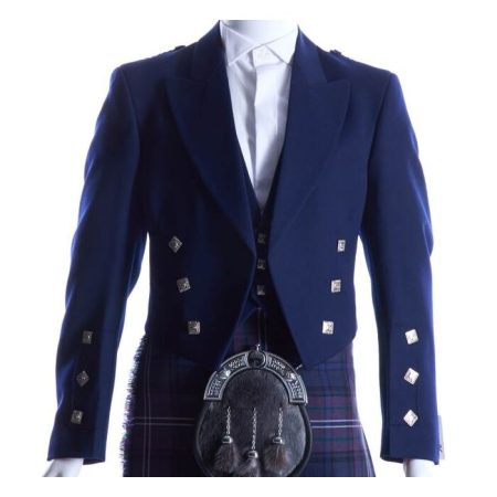 Prince Charlie vest and jacket in navy blue FRONT