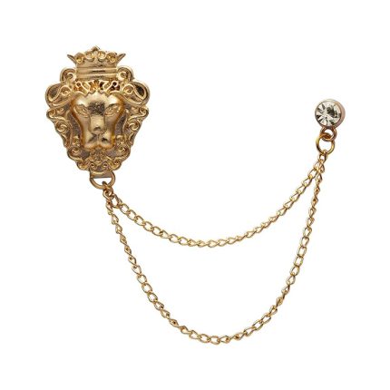 Golden lion brooch pin